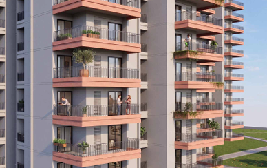 Au Cosmos Corner Premium — modern high-rise towers with balconies, Siddharth Vihar Ghaziabad